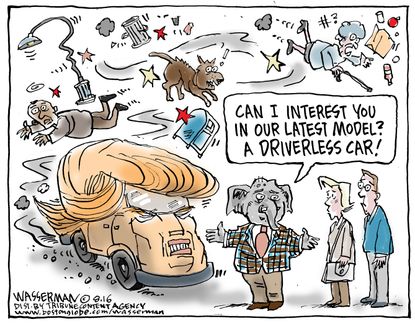 Political cartoon U.S. 2016 election donald Trump