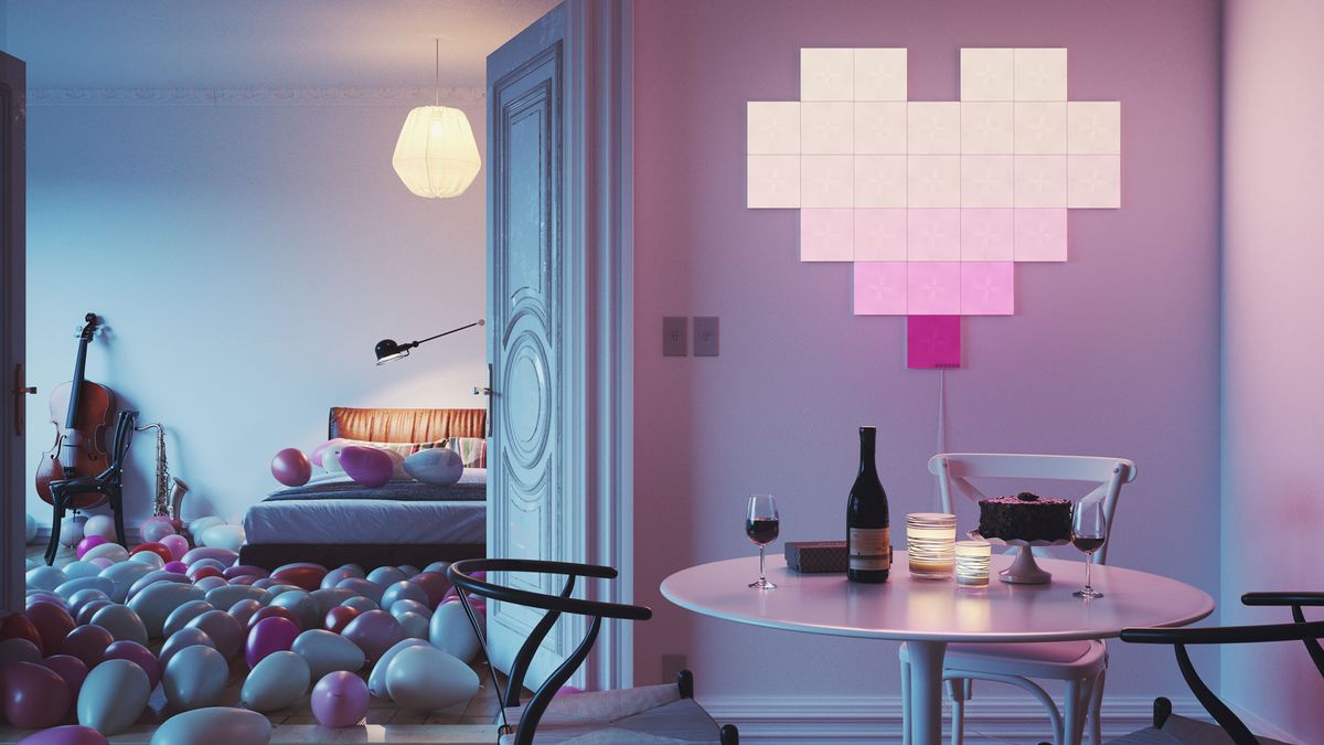 Nanoleaf Canvas light panels in shape of heart