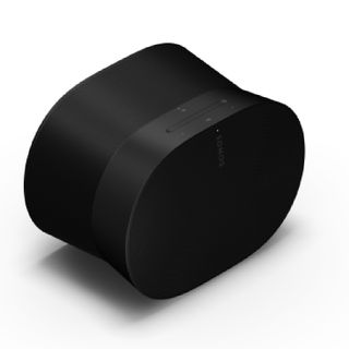 A black Sonos Era 300 speaker on a white background.