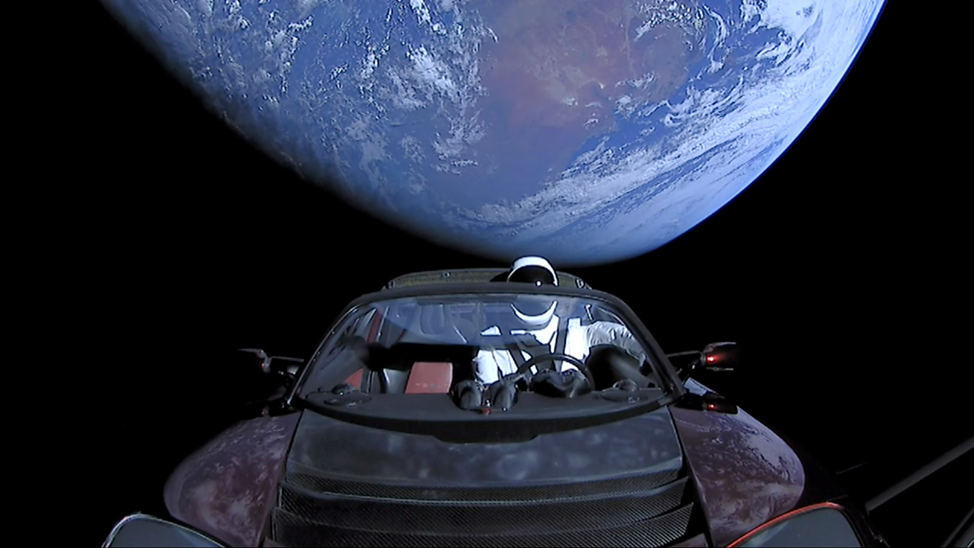 Spacexs Epic Road Trip Photos Starman Rides A Tesla