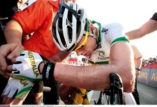 Cadel Evans after winning the Worlds in 2009