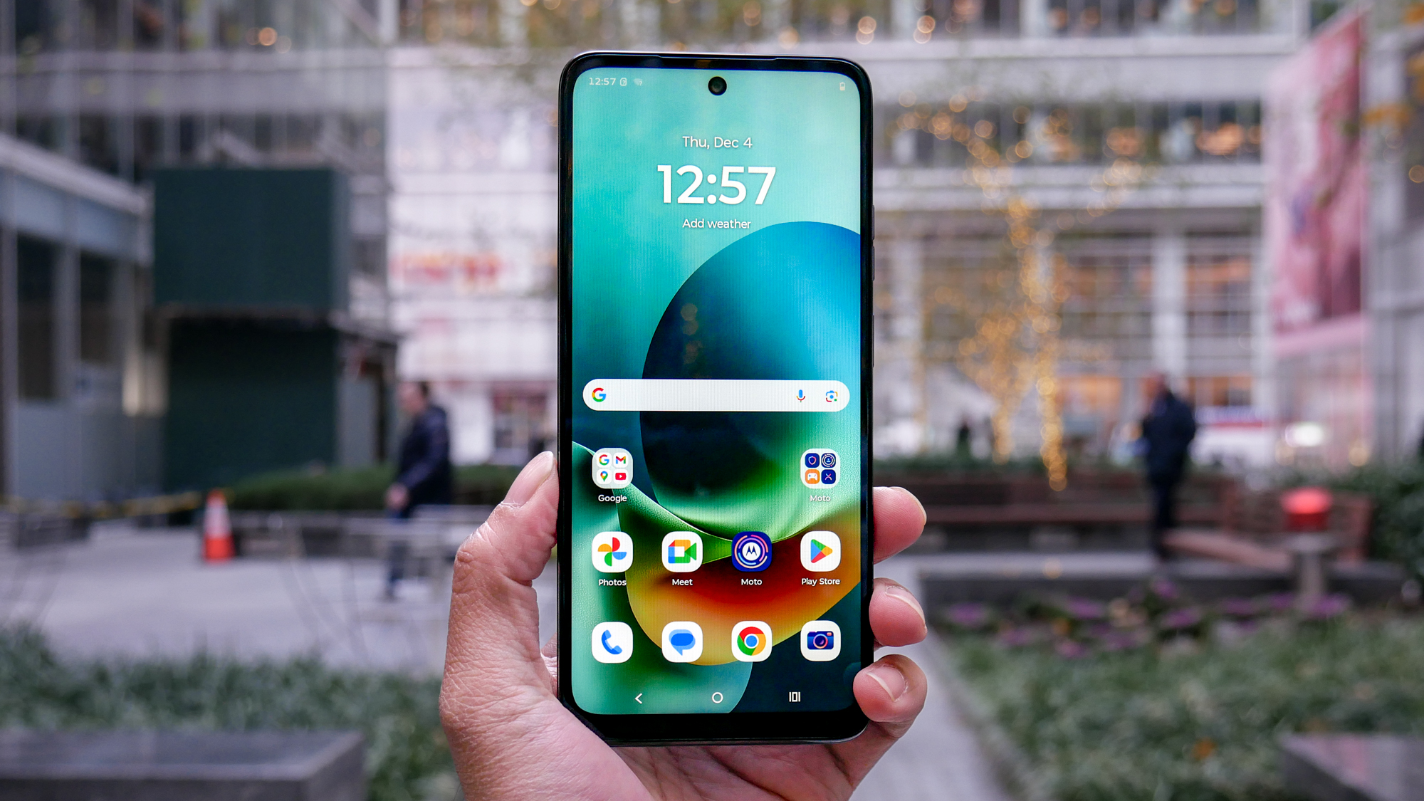 Motorola Moto G Play (2026) held in the hand.
