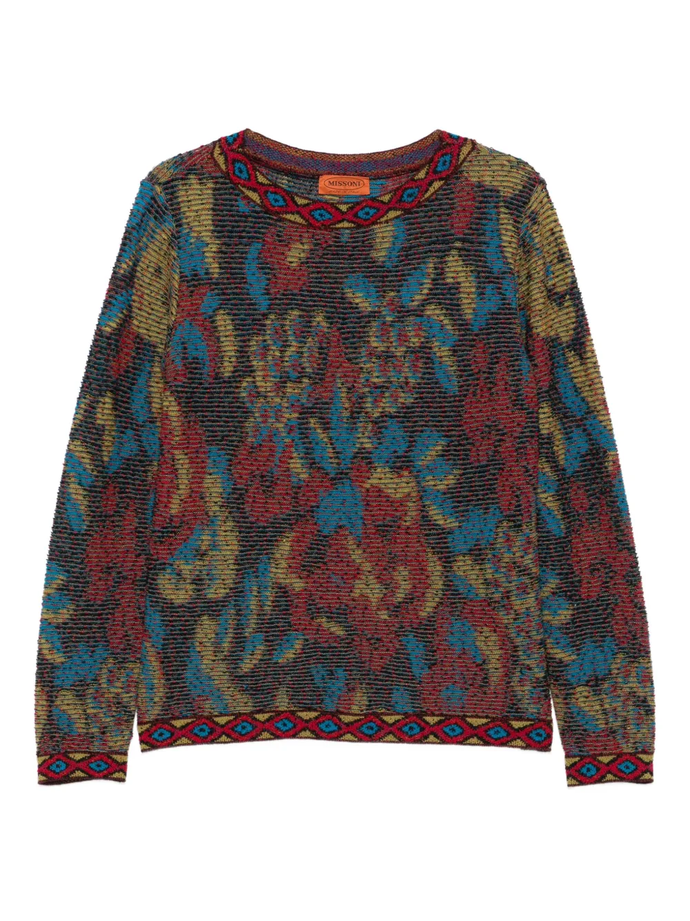 Missoni Pre-Owned 1990s Floral-Print Ribbed Sweater | 46