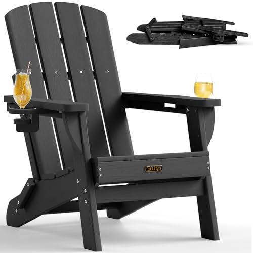  Folding Adirondack Chair With 2 Cup Holders