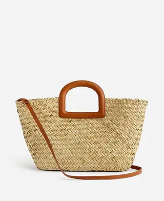 Madewell, The Large Crossbody Basket Tote in Handwoven Straw