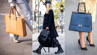 Street Style images showing dark academia bags