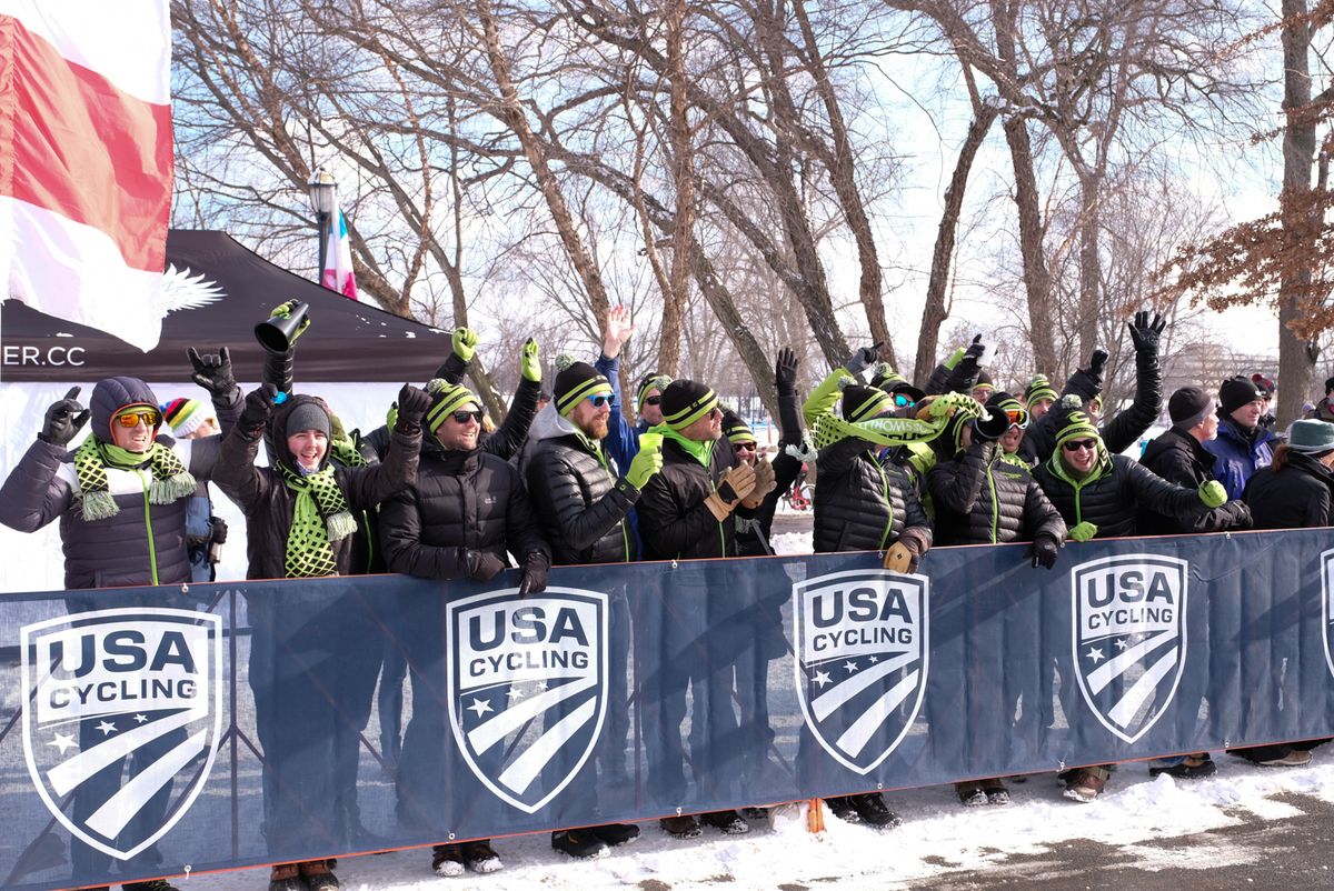 The Cannondale cheering squad was large and boisterous