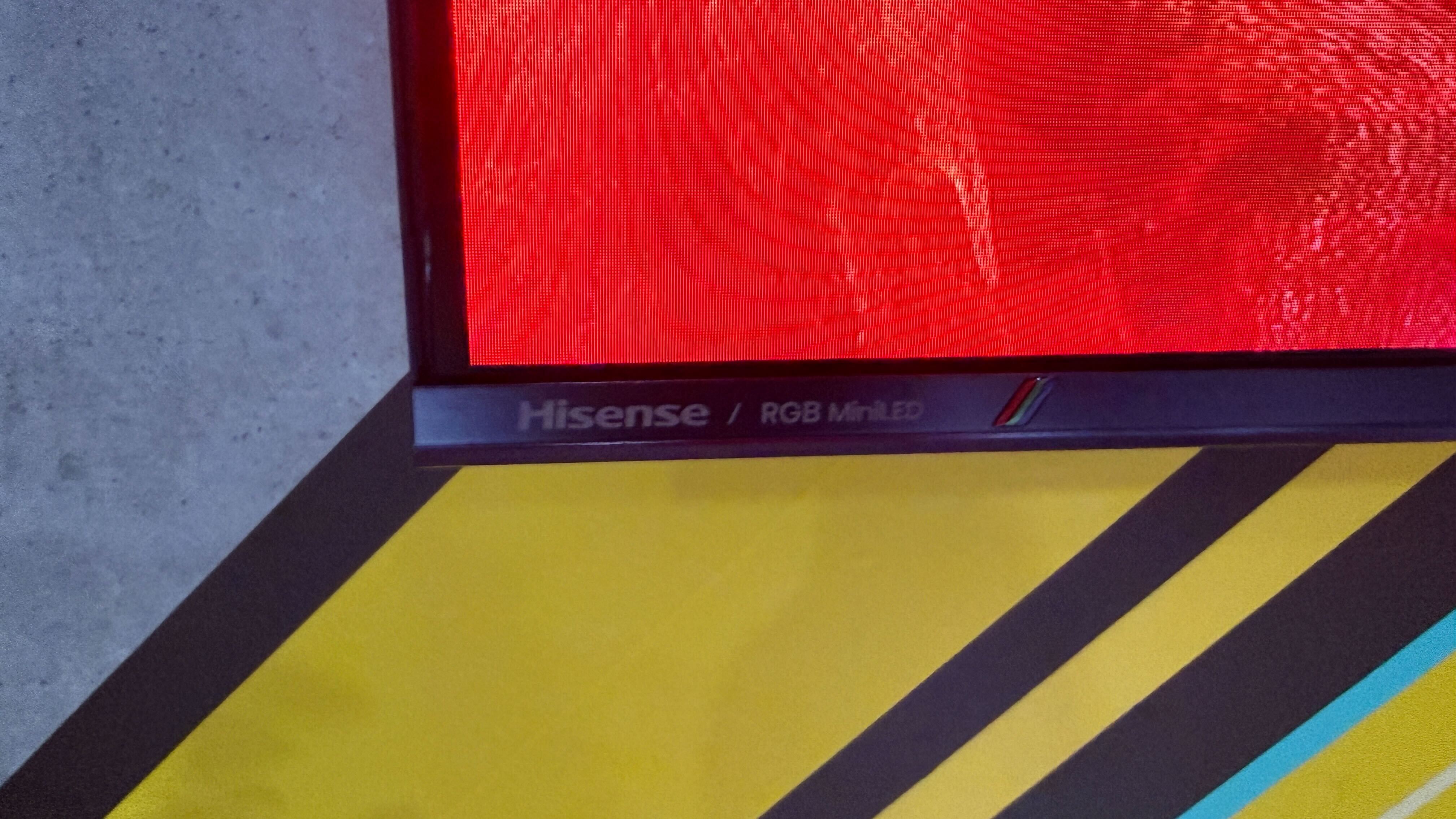 Hisense UR8 on a stand at a press event