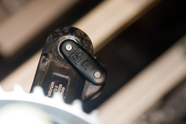 Only the rechargeable battery pack and wireless ANT+ transmitter reside outside of the pedal spindle though even they are similarly tiny.