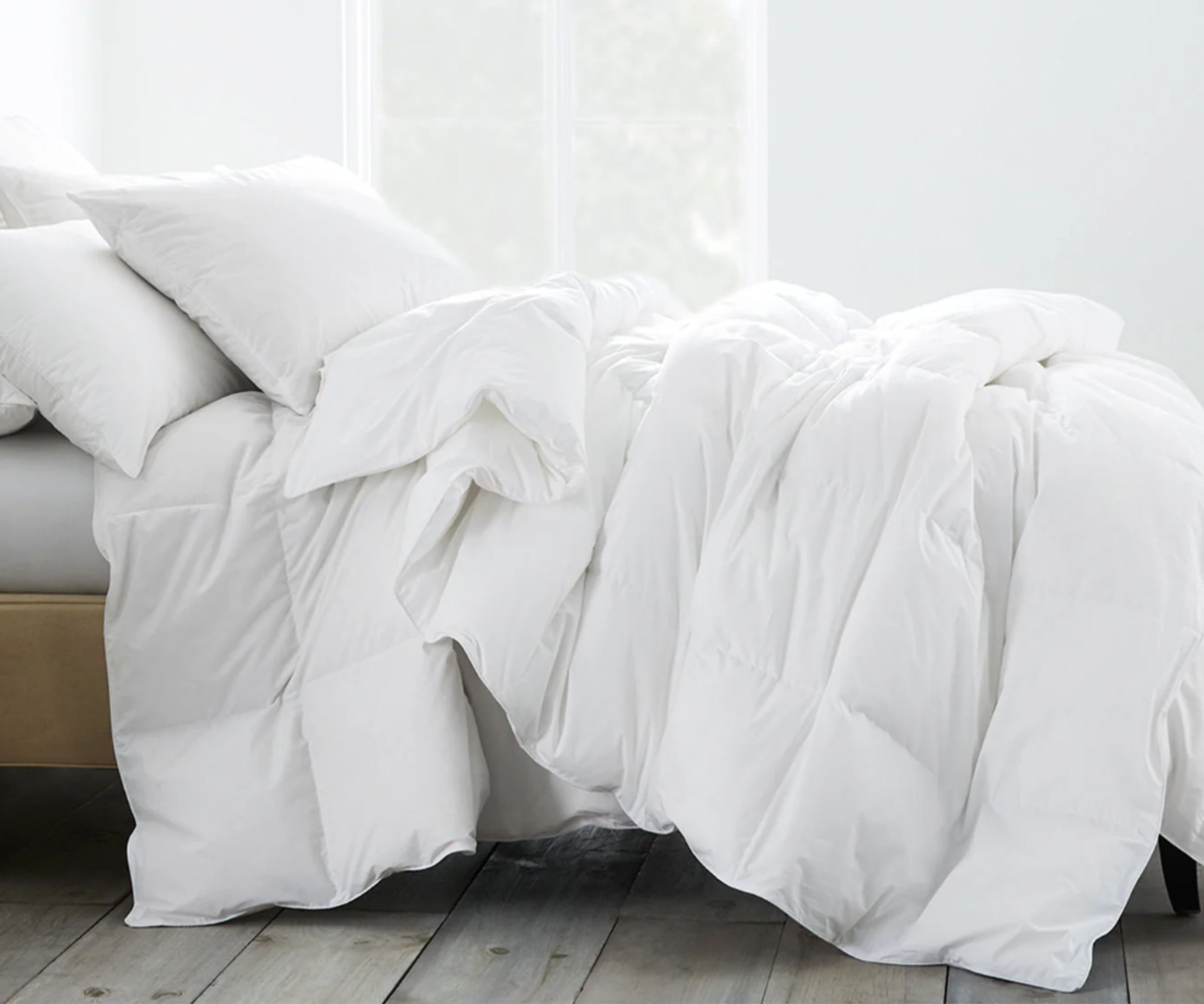 Duvet insert on a bed