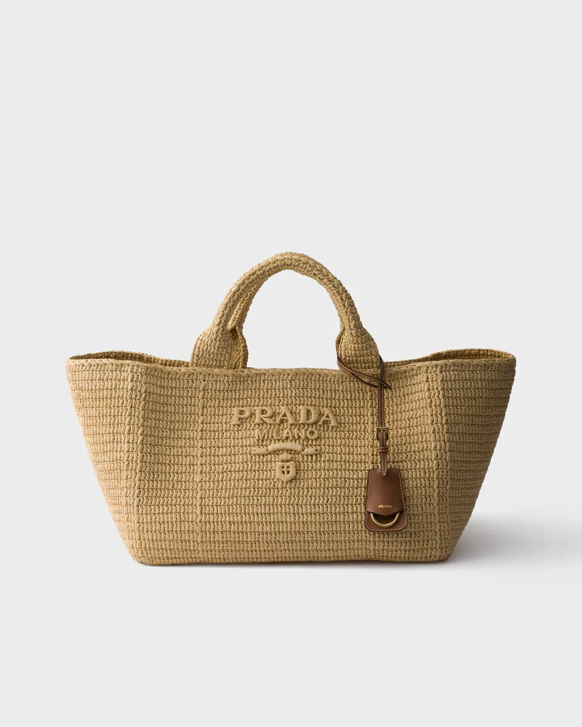 Prada, Large Crochet Tote Bag with Leather Details