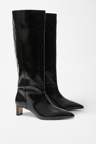 Pointed-Toe Knee-High Boots