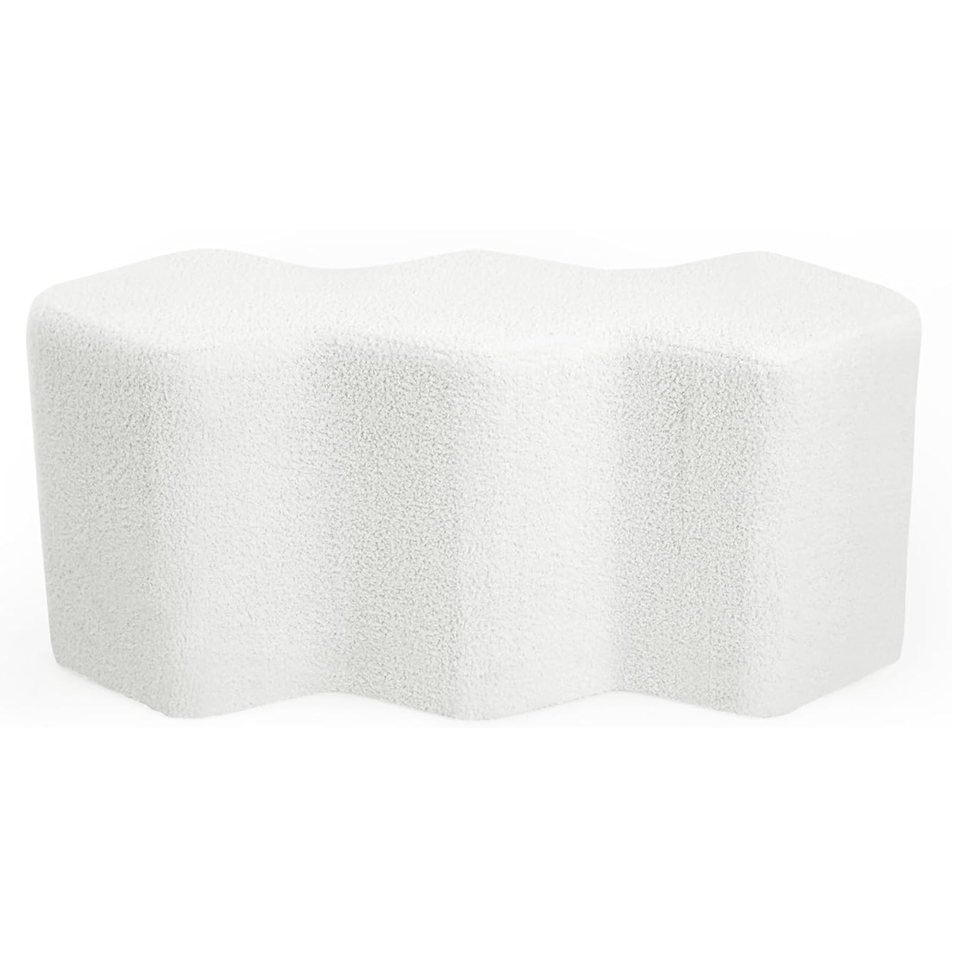 hexagonal white boucle bench