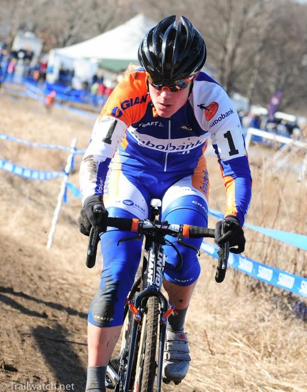 Katie Compton (Rabobank-Giant) had a 23-second lead after one lap