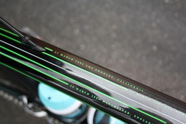 The top tube on Cavendish's bike