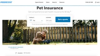 Progressive pet insurance website
