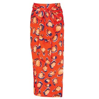 leopard print tie front skirt