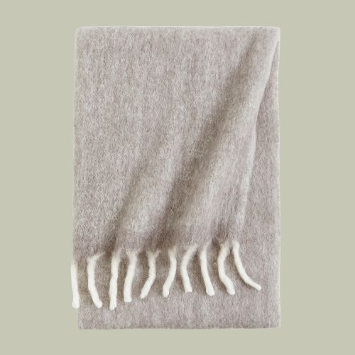 H&amp;amp;M Home, Wool-Blend Blanket - Light Khaki Green