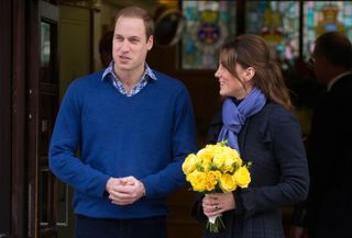 Prince William, Duke of Cambridge and Catherine, Duchess of Cambridge leave the King Edward VII Hospital