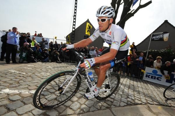 Thor Hushovd (Garmin-Cervelo) wasn't quite on form for Flanders.