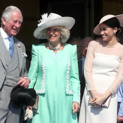 Prince Charles, Prince of Wales, Camilla, Duchess of Cornwall and Meghan, Duchess of Sussex attend The Prince of Wales' 70th Birthday Patronage Celebration held at Buckingham Palace on May 22, 2018 in London, England.