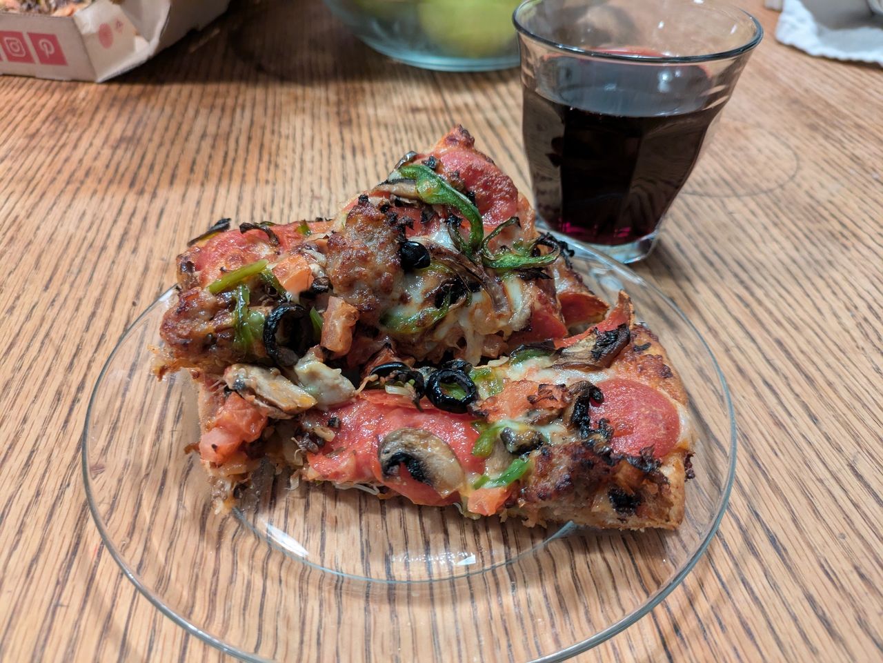 Pizza slices shot by Pixel 8a