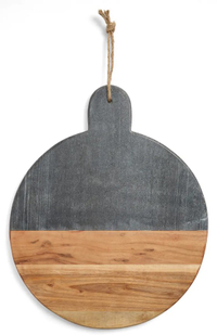 8. At Home Round Marble &amp; Acacia Wood Serving Board | Was $59
