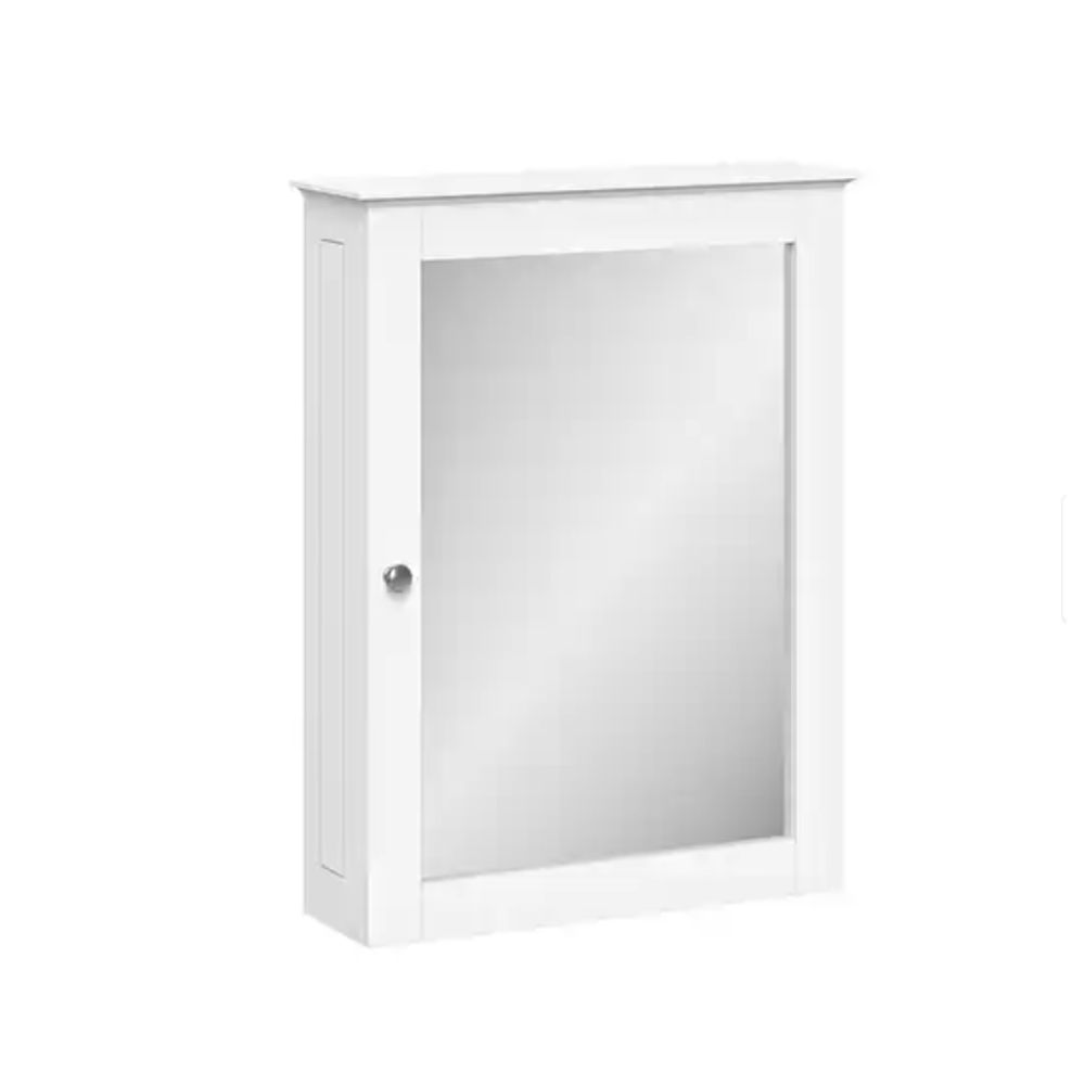 White mirrored bathroom cabinet