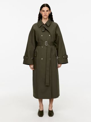 Snap-Button Trench Coat