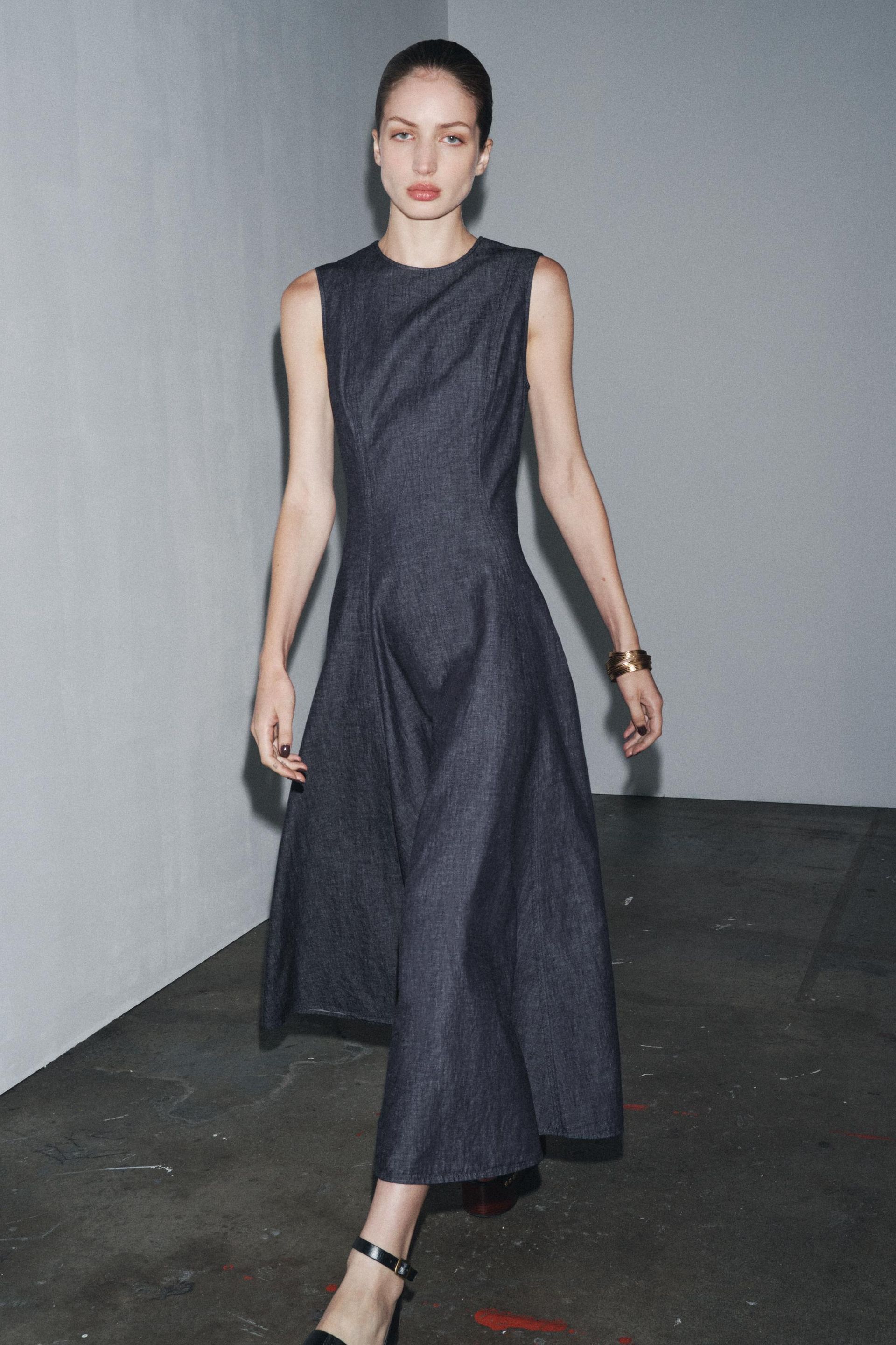 Zw Collection Denim Midi Dress