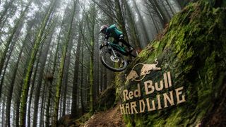 Joe Smith performs at the Red Bull Hardline in Dinas Mawddwy, United Kingdom on September 15, 2019.