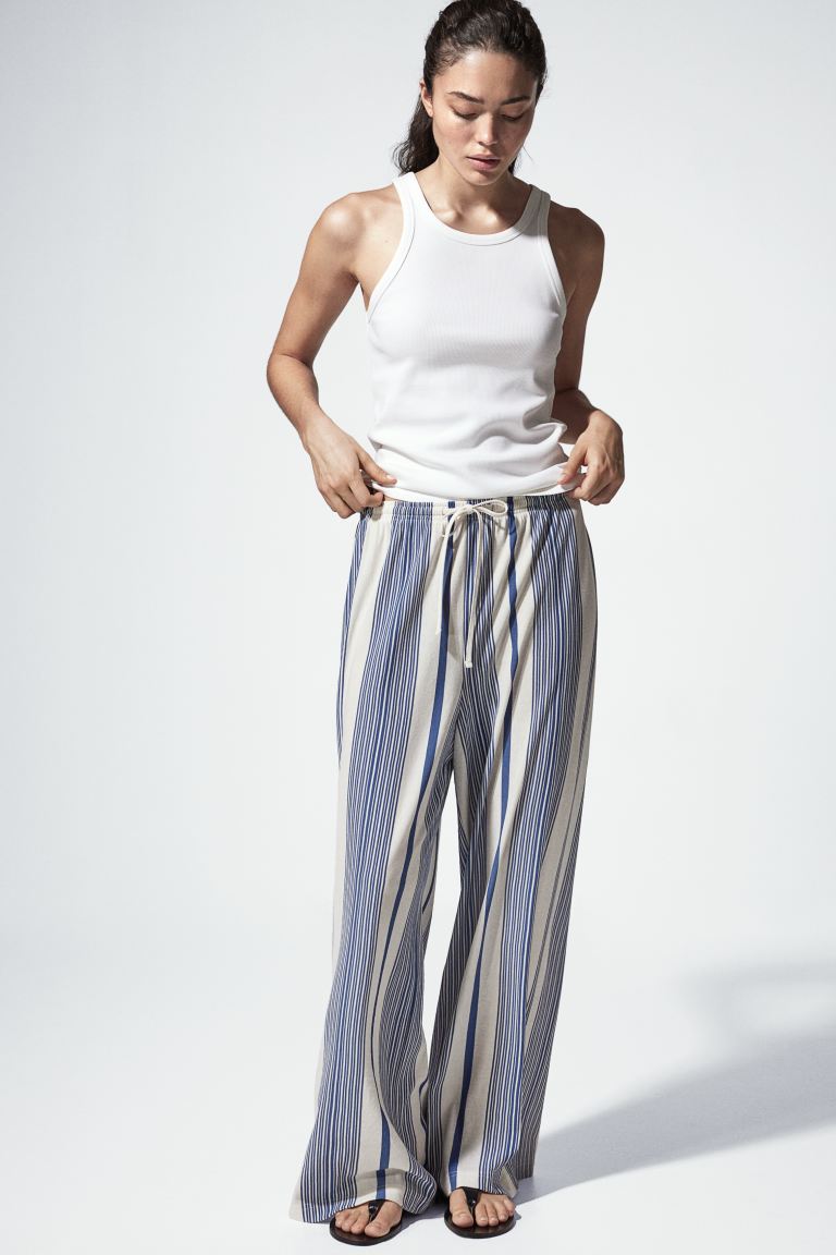 Wide-Cut Pull-On Pants