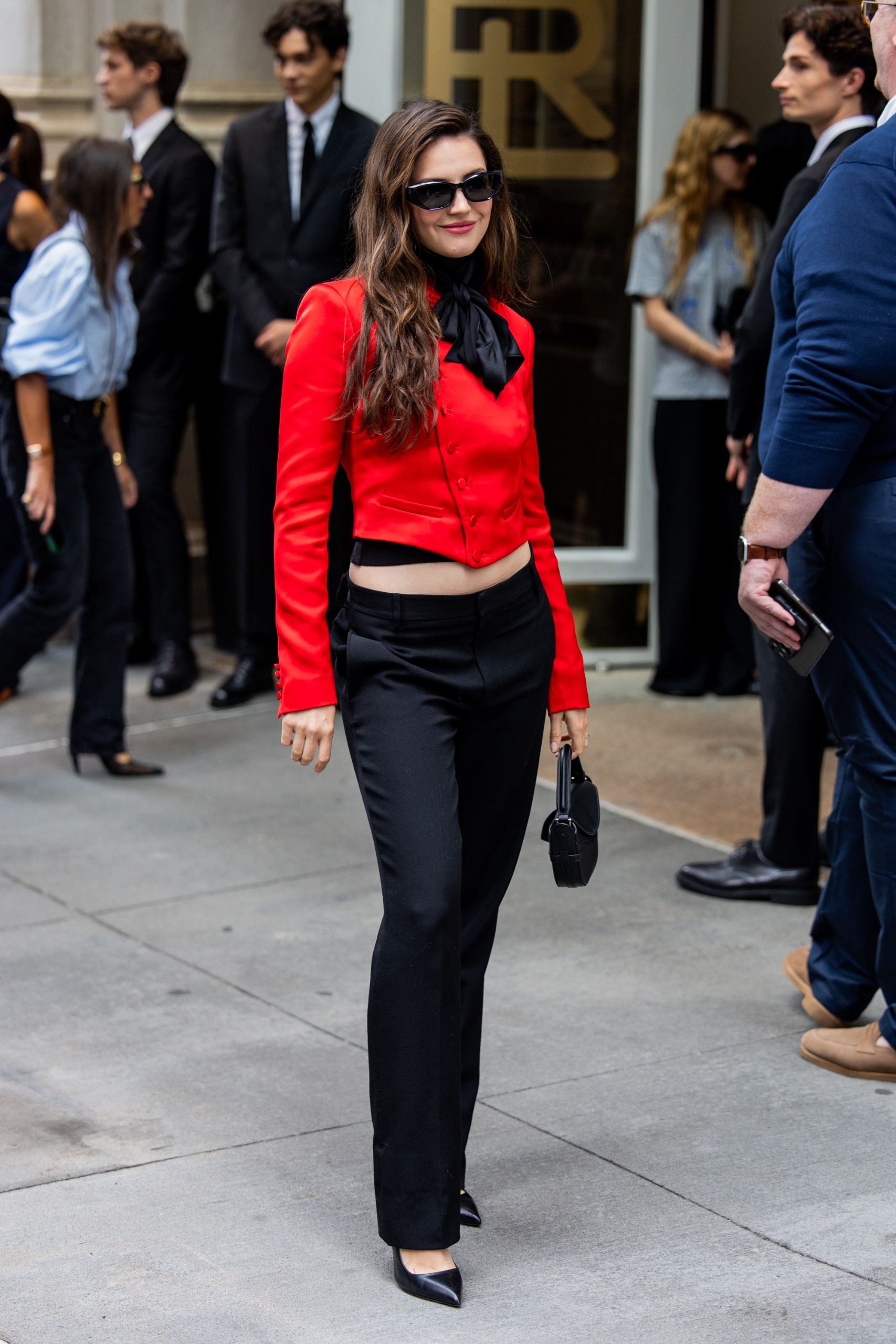 The red color trend on the street style scene at New York Fashion Week Spring/Summer 2027
