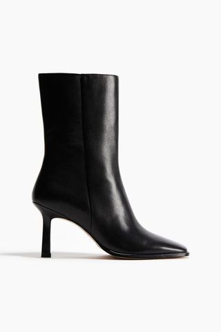 Heeled Leather Ankle Boots