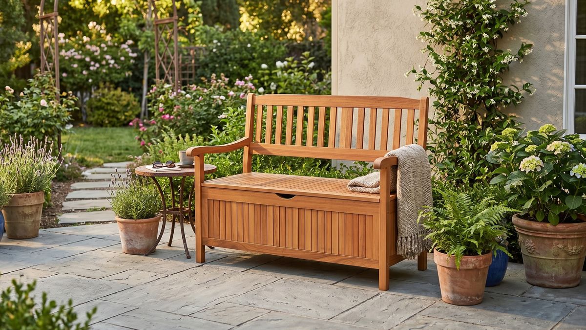 These 9 Stylish Outdoor Benches Are the Perfect Place to Store Your Gardening Tools, If You Can't Stand Clutter