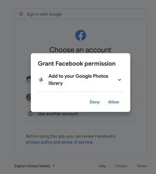 Facebook Google Photos Step 9