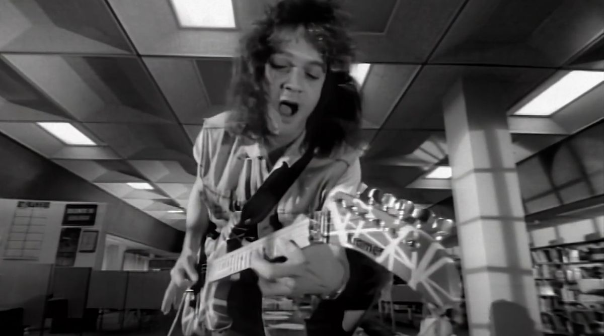 Eddie Van Halen plays a Kramer guitar in the music video for Van Halen&#039;s Hot for Teacher