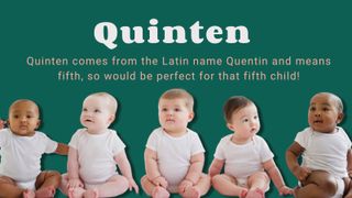 image of five babies showing Greek baby names