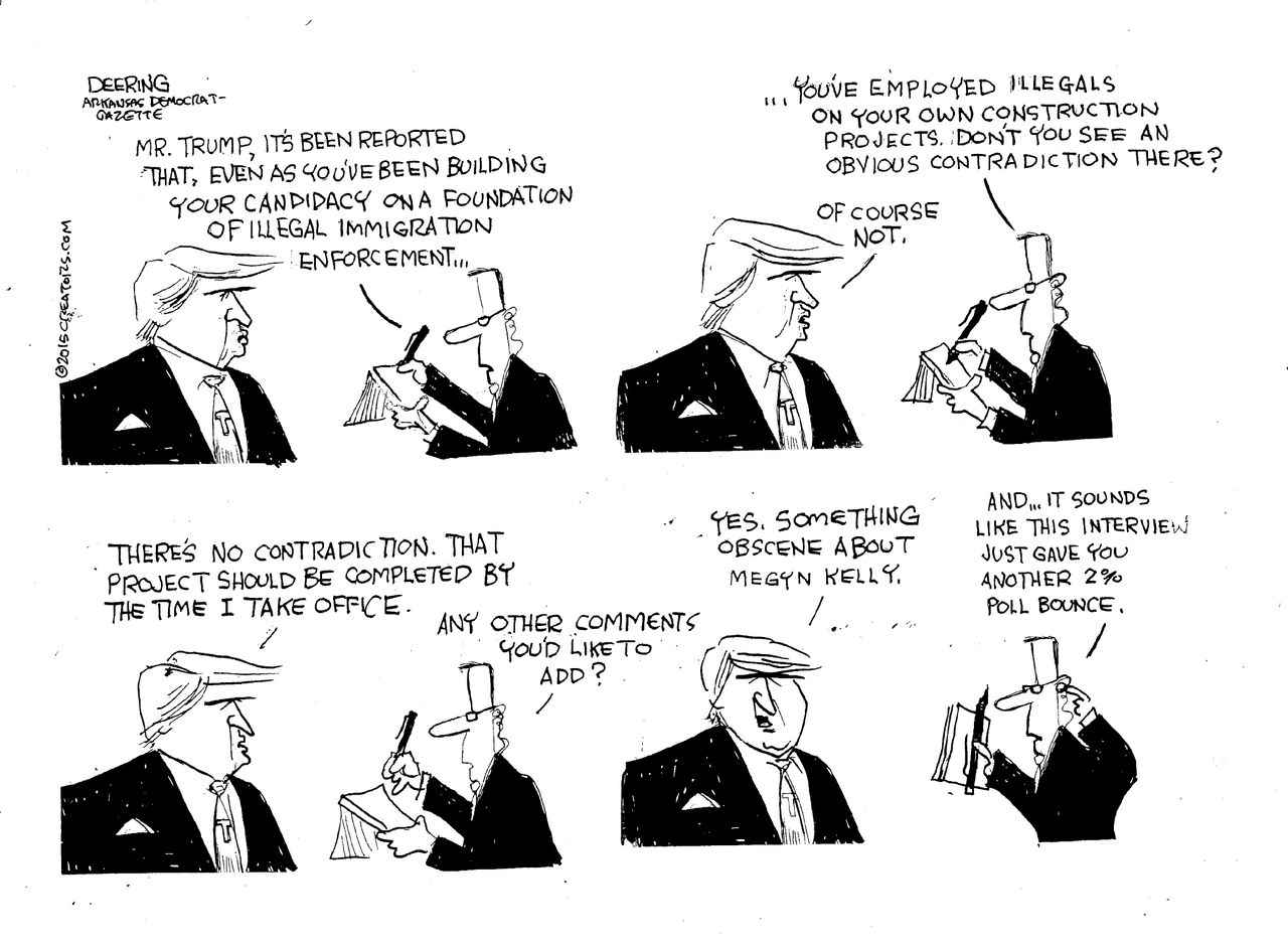 Political cartoon U.S. Donald Trump 2016