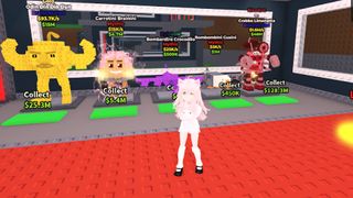 Steal a Brainrot character in base with brainrots in the background