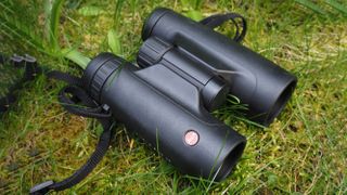 Leica Trinovid 8x42 HD binoculars on a grass lawn