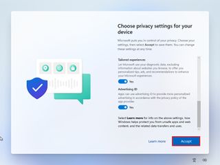 Windows 11 OOBE privacy settings