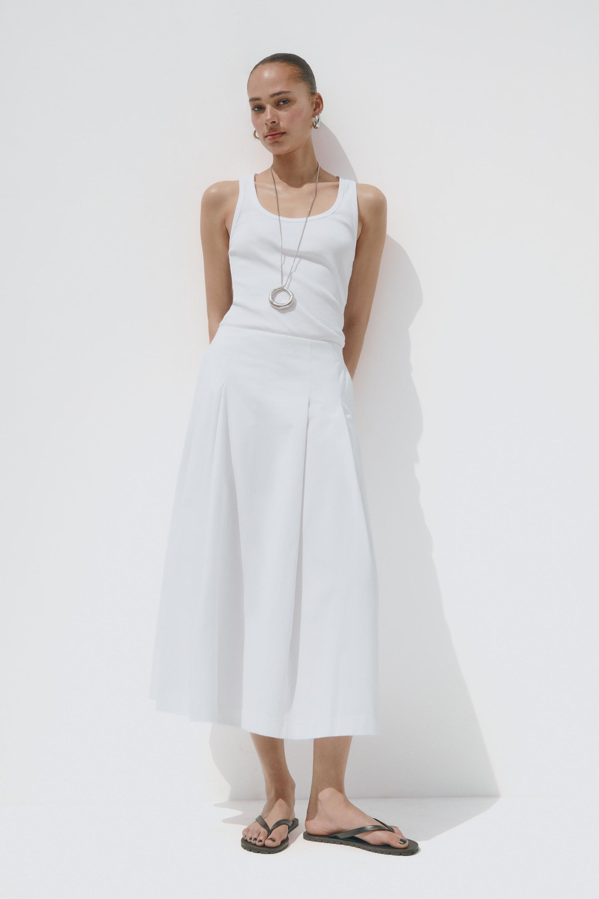 Pleated Midi Skirt