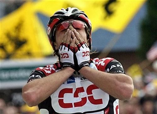 Fabian Cancellara (CSC) savours victory