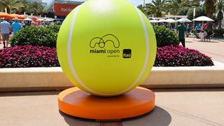 Big tennis ball with Miami Open logo