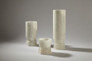 White Onyx Vases by Vaspaar
