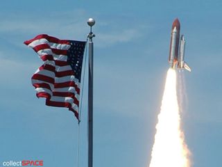 Shuttle Launches with Seven Astronauts, 6,000 Mementos