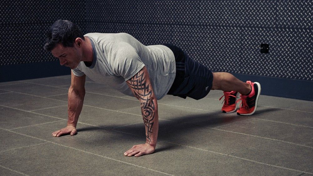 Man about to do a press-up