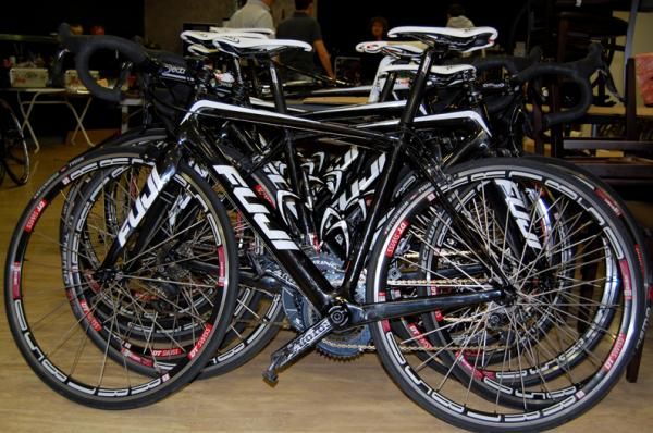 The team bikes are ready to go