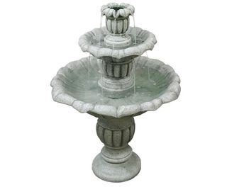 3-tiered stone garden fountain